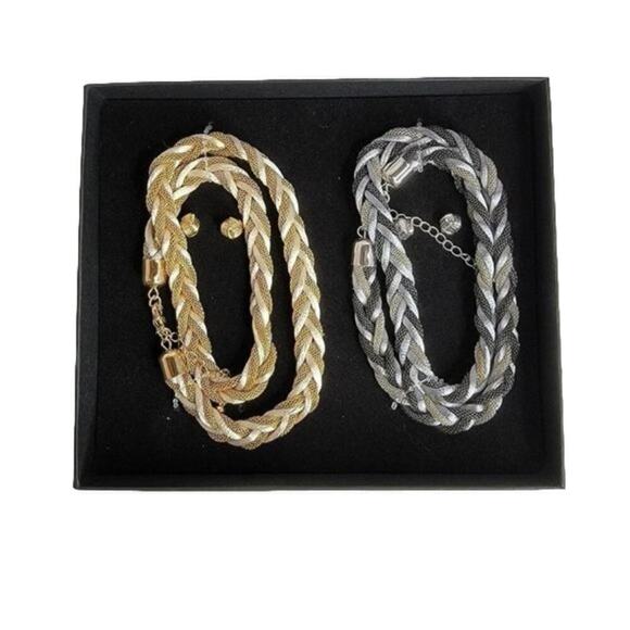 Two Necklaces Twisted Rope Detail Adjustable - Picture 1 of 10